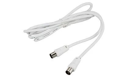 Шнур ТВ штекер - ТВ штекер, 1,5м, белый REXANT - Фото 2