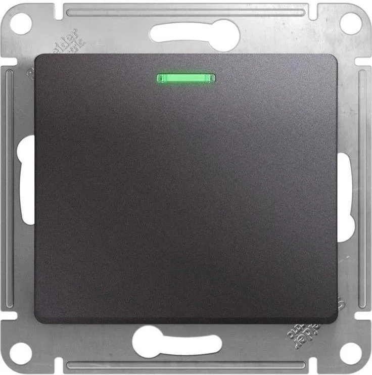 Выключатель 1-кл. СП Glossa 10А IP20 (сх. 1а) 10AX с подсветкой механизм графит SE GSL001313