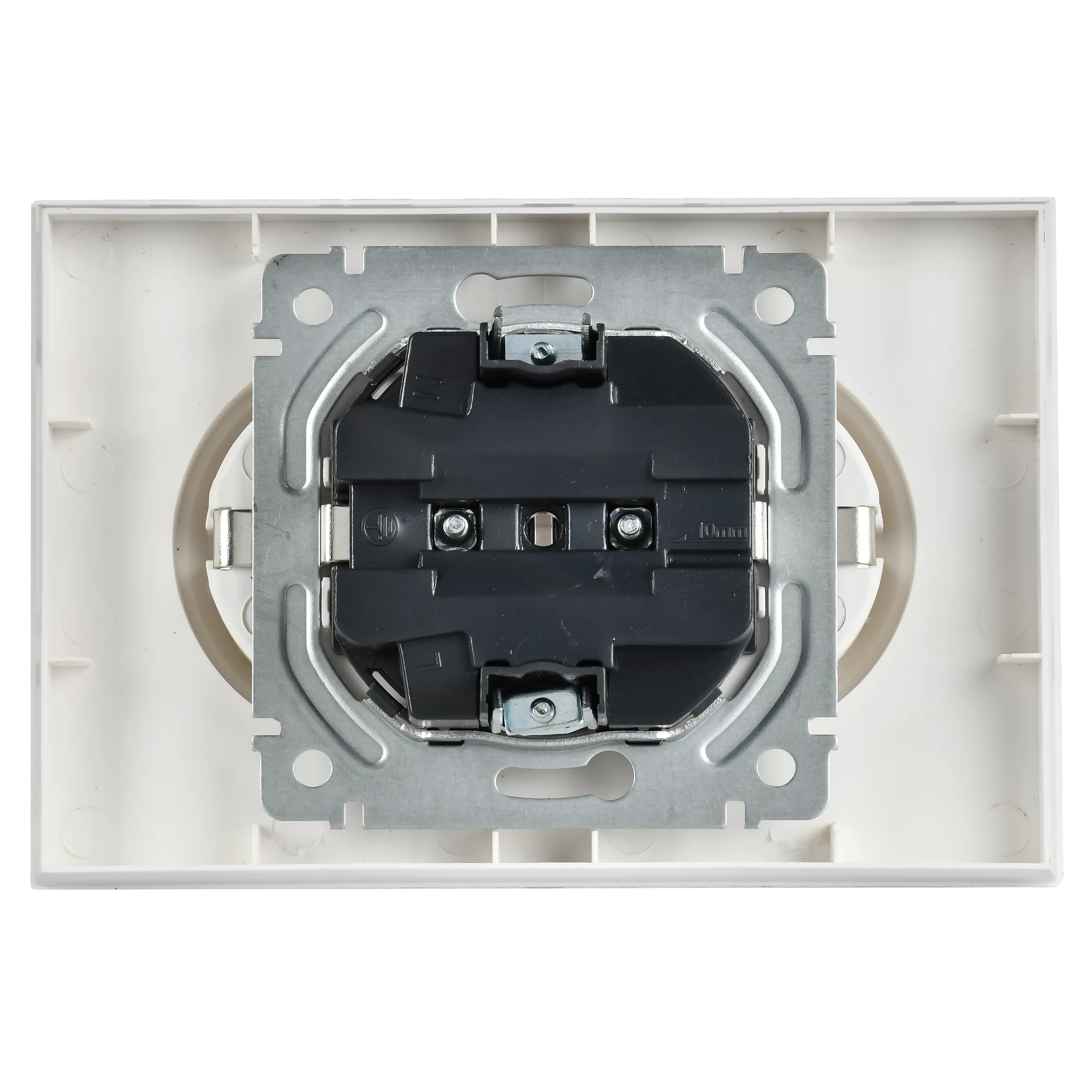 BRITE Розетка 2-местная с заземлением без защитных шторок 16А в сборе РС12-3-БрАБ арктический белый IEK - Фото 3