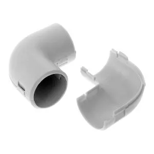 Соединитель угловой разборный d16 мм безгалогенный (HF) атмосферостойкий серый (100шт/1000шт уп/кор) PR13.0360