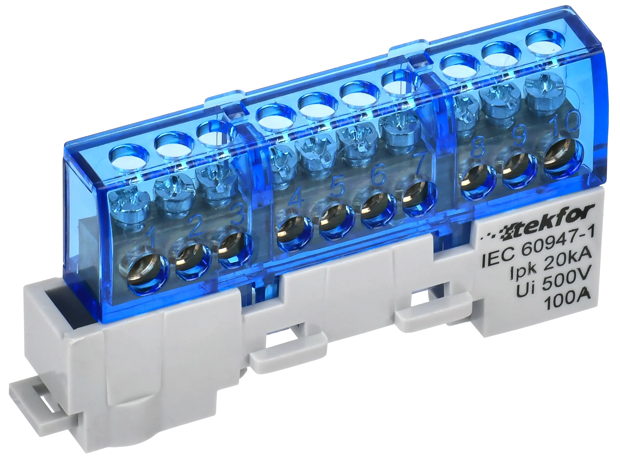 TEKFOR Шина N "ноль" изолированная на универсальном держателе 6х9-10-С IEK