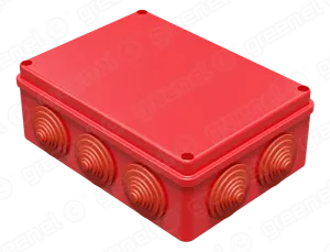 Коробка распаячная для о/п 190х140х70мм IP55 (20шт) КРАСНАЯ 10 гермовводов GE41244-06