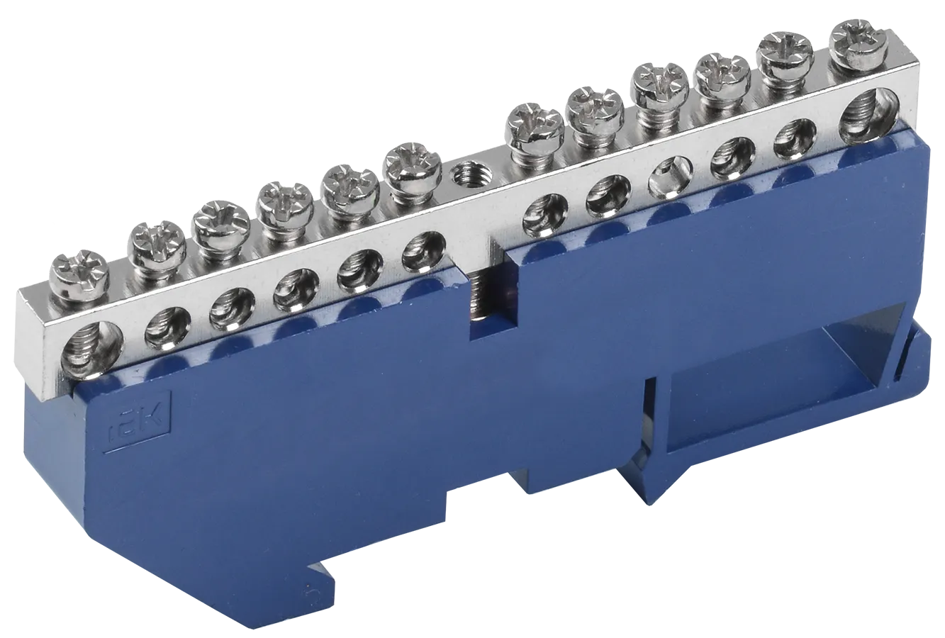 Шина N "ноль" на DIN-изоляторе с никелевым покрытием ШНИ-6х9-12-Д-С IEK