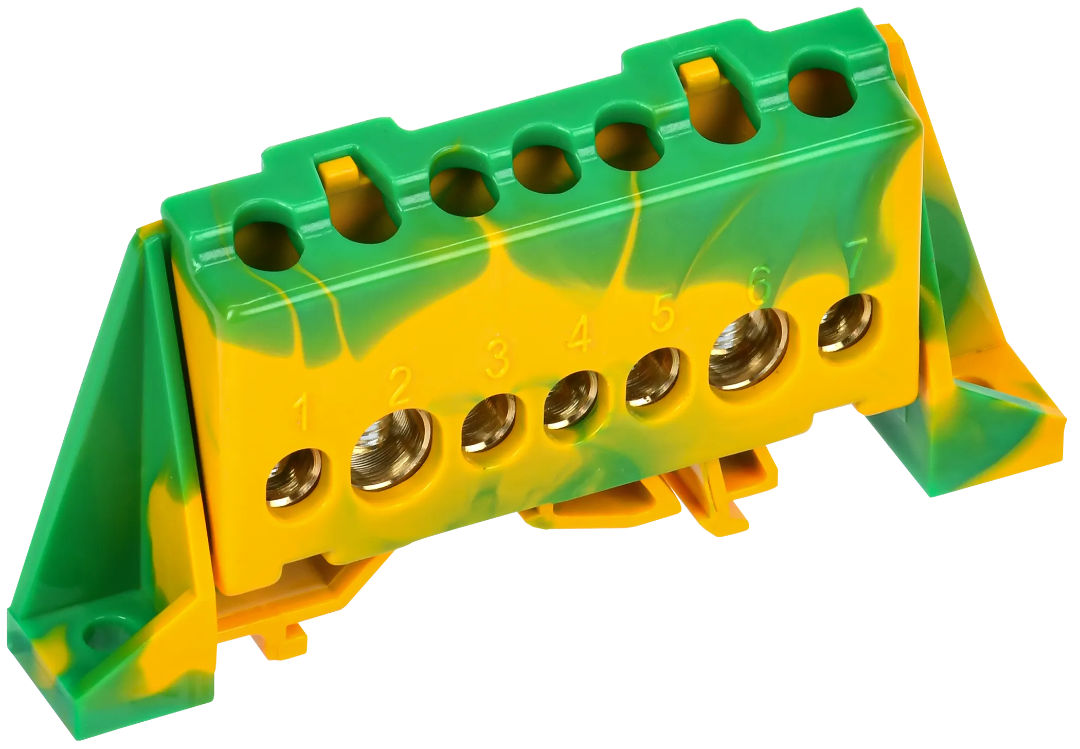 TEKFOR Шина PE "земля" в комбинированном DIN-изоляторе "Стойка" 8х12-7-ЖЗ IEK TF-NN20-07-DP-K52