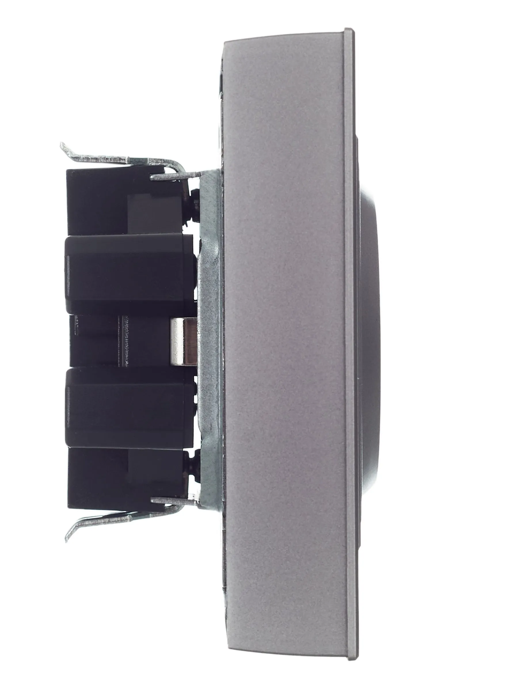 BRITE Розетка 2-местная с заземлением с защитными шторками 16А в сборе РСш12-3-БрС сталь IEK - Фото 8