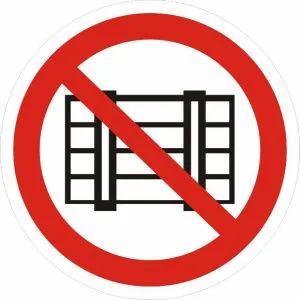 Знак наклейка P12 "Запрещается загромождать проходы и (или) складировать" (200x200) EKF an-p-12