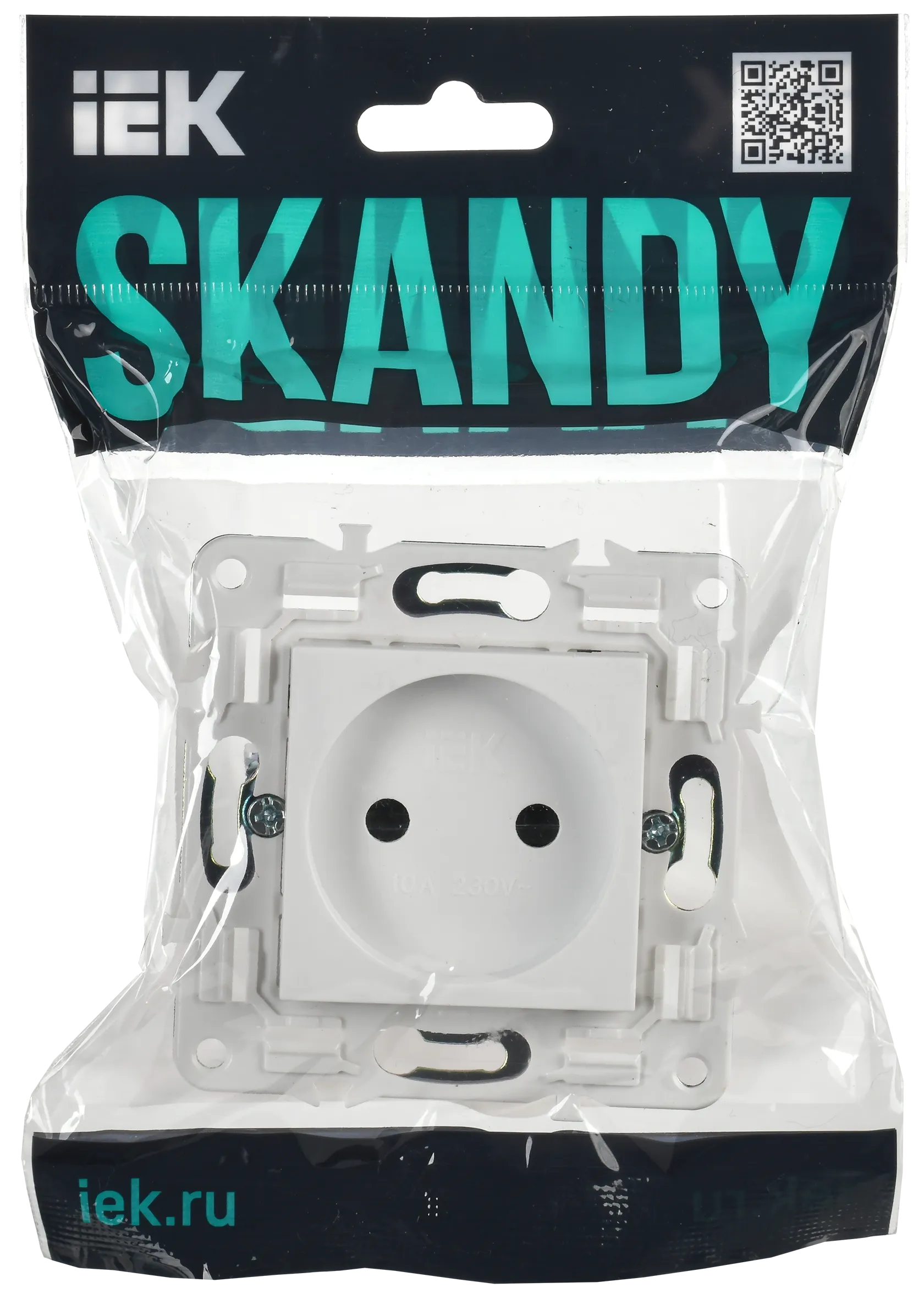 SKANDY Розетка без заземления без защитных шторок 10А SK-R02W арктический белый IEK - Фото 2
