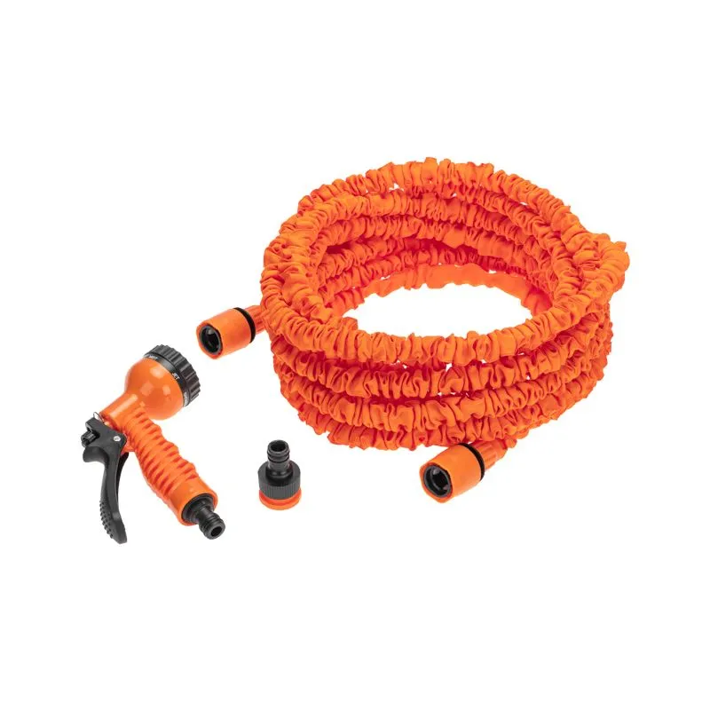 Набор поливочный, растягивающийся шланг 20 м, пистолет 7 режимов, соединитель ЧЕТЫРЕ СЕЗОНА - Фото 2