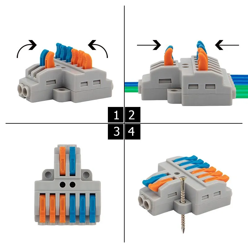 Клемма СМК 2х3 проходная разветвительная 2 полюса, с монтажной площадкой (1 ввод, 3 вывода на полюс) REXANT - Фото 5