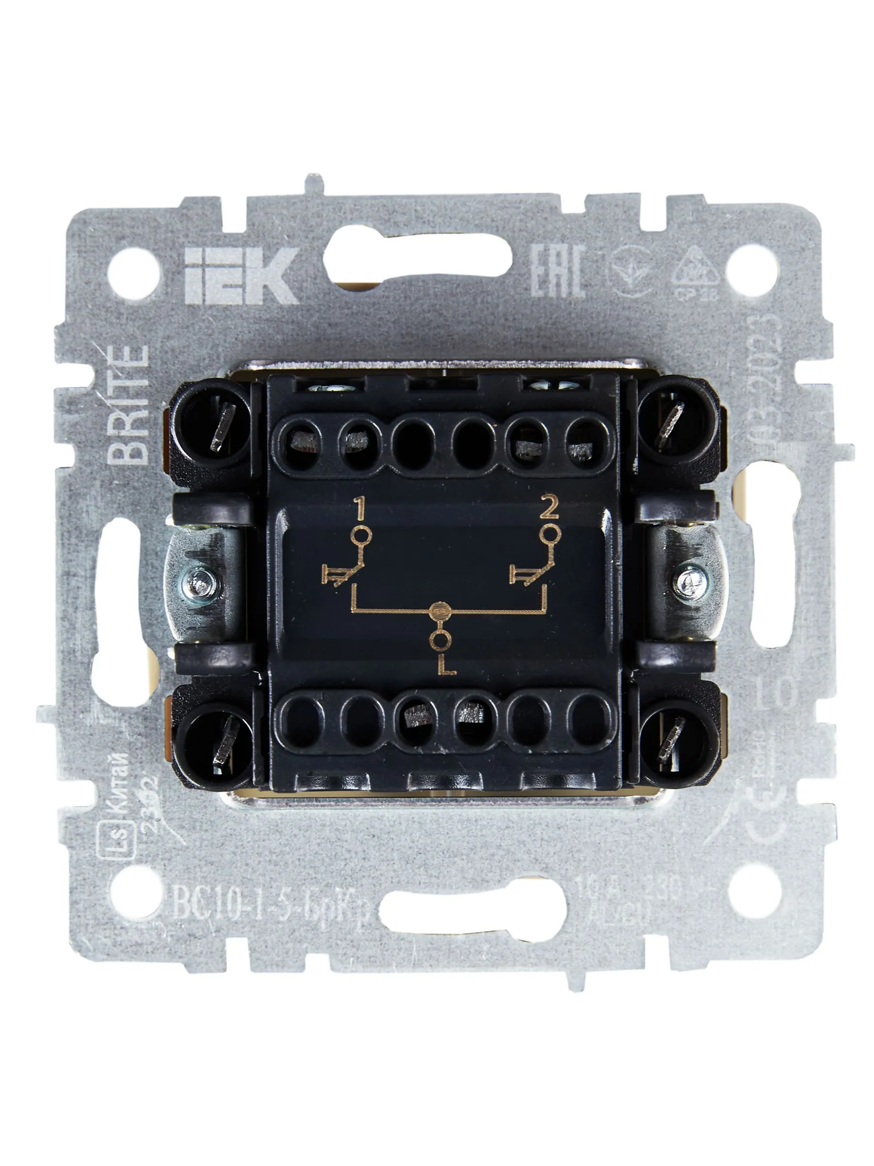 BRITE Выключатель жалюзи 10А ВС10-1-5-БрКр бежевый IEK - Фото 4