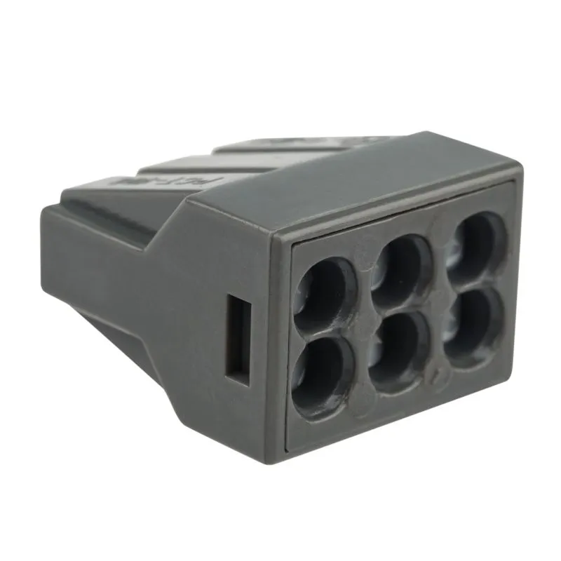 Экспресс-клемма с пастой СМК 773-306, 6-проводная до 2,5 мм², серая (50 шт/уп) REXANT 07-3060