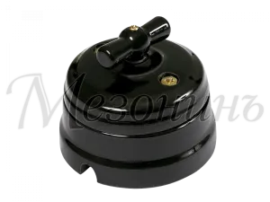 Выключатель ретро фарфоровый поворотный на четыре положения (2-х клавишн, в компл с подъемной GE70401-05