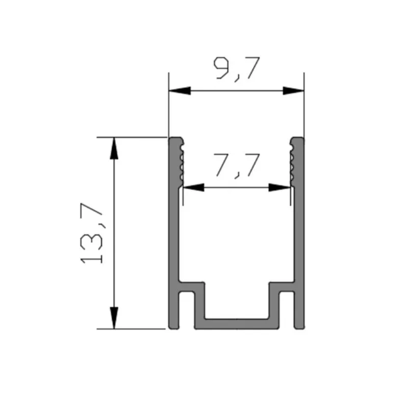 Профиль алюминиевый анодированный для гибкого неона 8х16мм, 2м, черный NEON-NIGHT - Фото 2