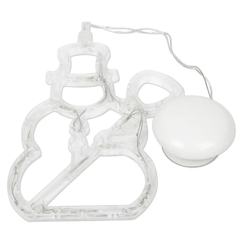 Фигура светодиодная Снеговик на присоске с подвесом, цвет белый - Фото 4