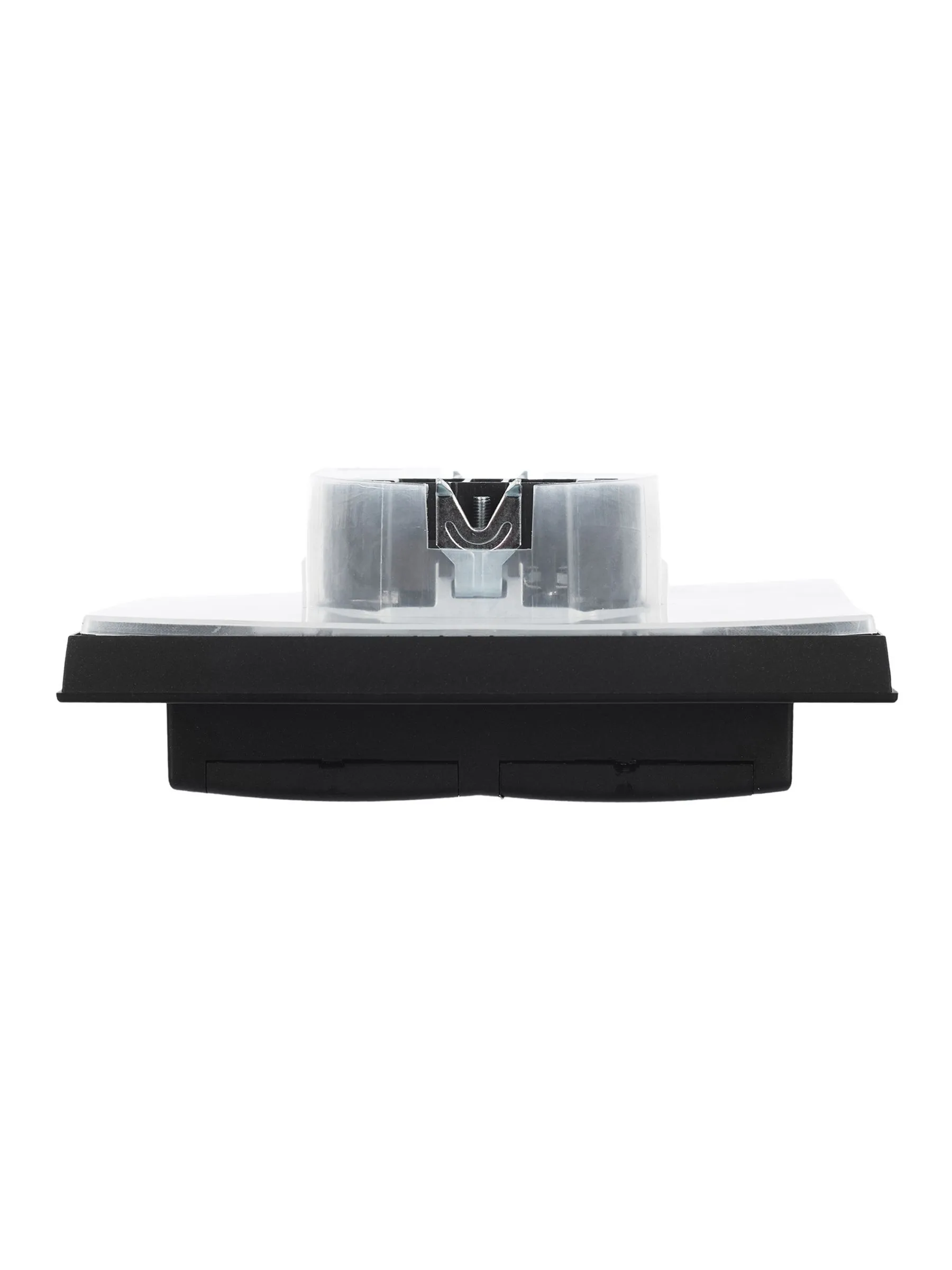 BRITE Розетка 2-местная с заземлением с защитными шторками и крышкой 16А в сборе IP44 РСбш12-3-44-БрЧ черный IEK - Фото 2