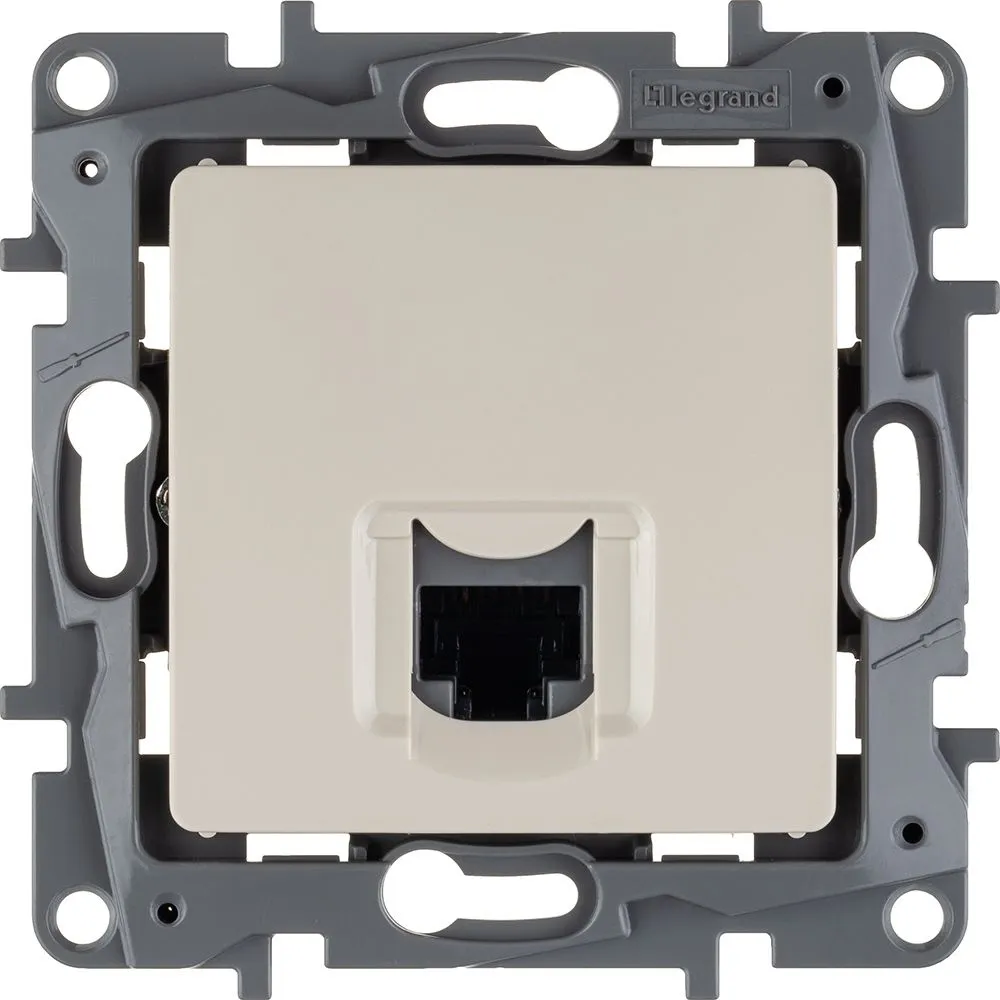 ETIKA Розетка компьютерная RJ45 категория 5Е UTP слоновая кость - Фото 4