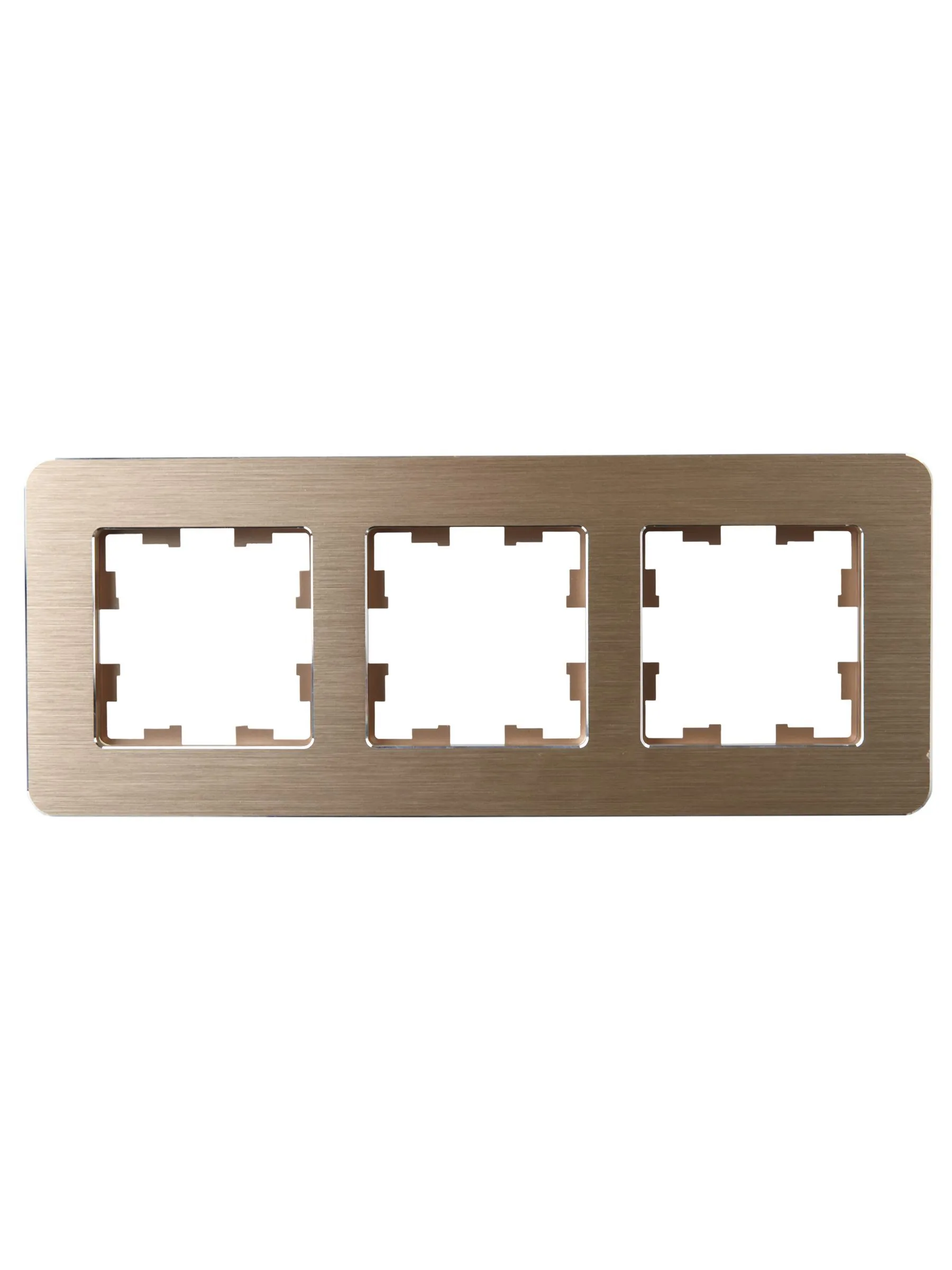 BRITE Рамка 3-местная РУ-3-1-Бр металл шампань RE AL IEK - Фото 6