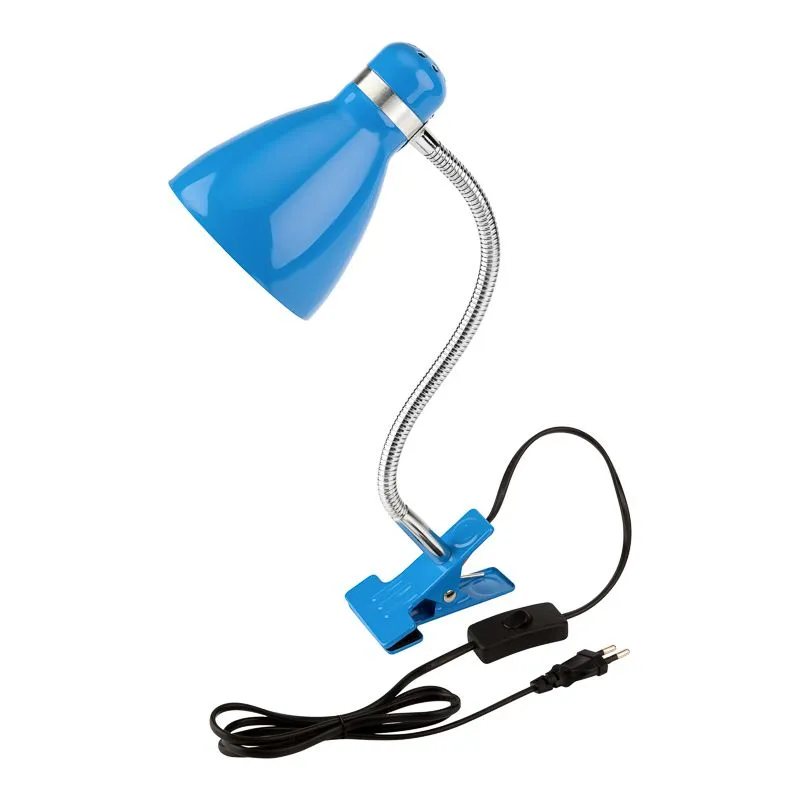 Светильник настольный Моби REXANT  на металлической стойке с зажимом-прищепкой, с цоколем Е27, 60 Вт, цвет летнее небо 603-1013