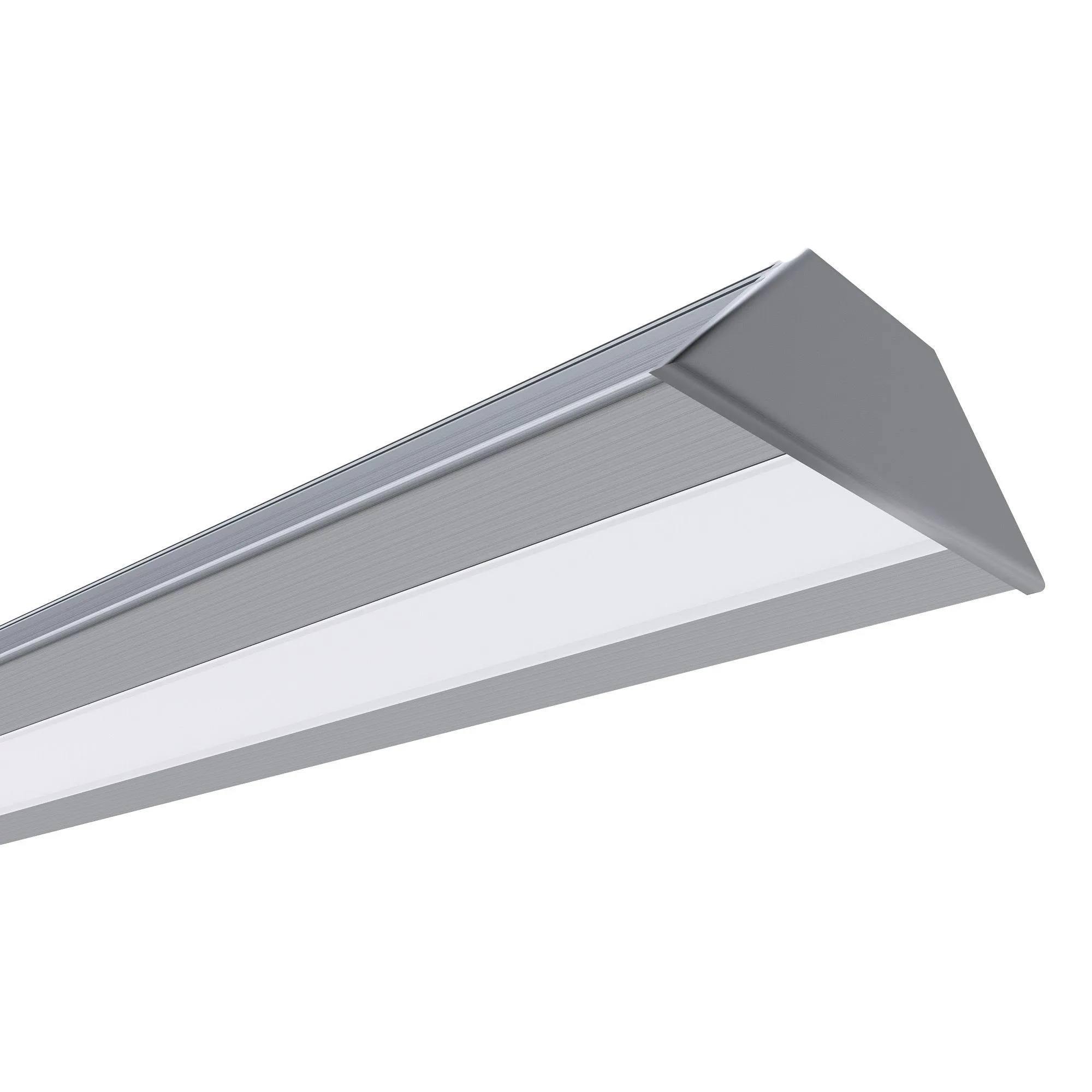 Профиль алюминиевый  угловой, накладной, серебро, 28,5х10,4мм, 2м, шир. ленты до 10мм (рассеиватель белый матовый, заглушки - 2шт.) - Фото 4