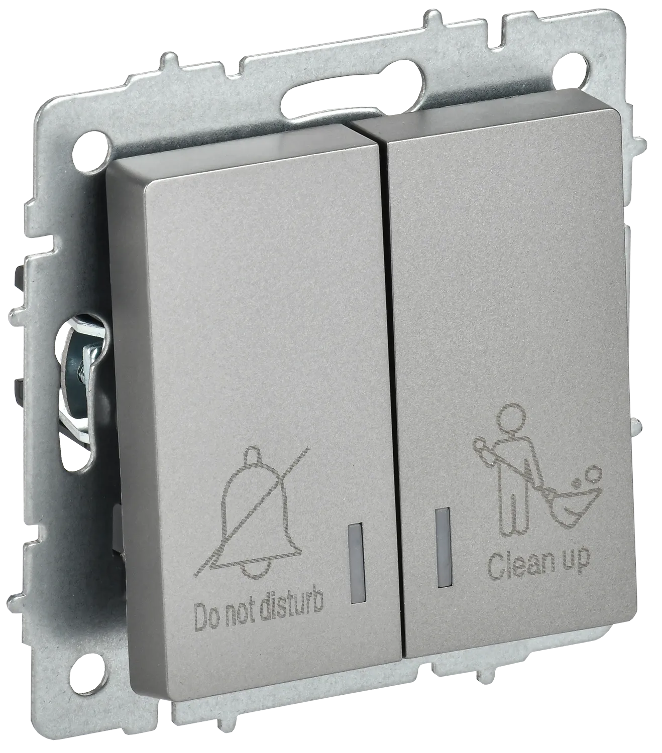 BRITE Выключатель 2-клавишный с индикацией для отелей 10А ВС10-2-9-БрС сталь IEK