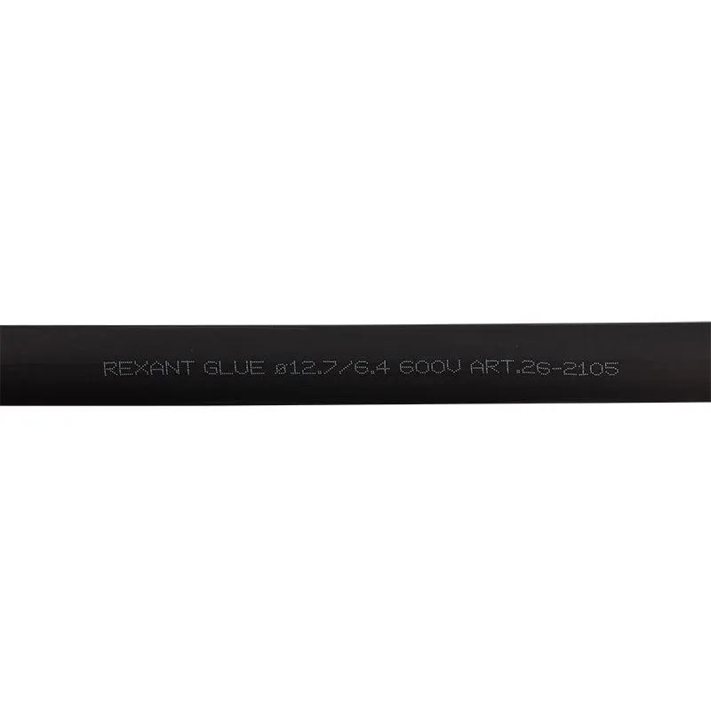 Трубка термоусаживаемая СТТК (2:1) двустенная клеевая 12,7/6,35мм, черная, упаковка 10 шт. по 1м REXANT - Фото 2