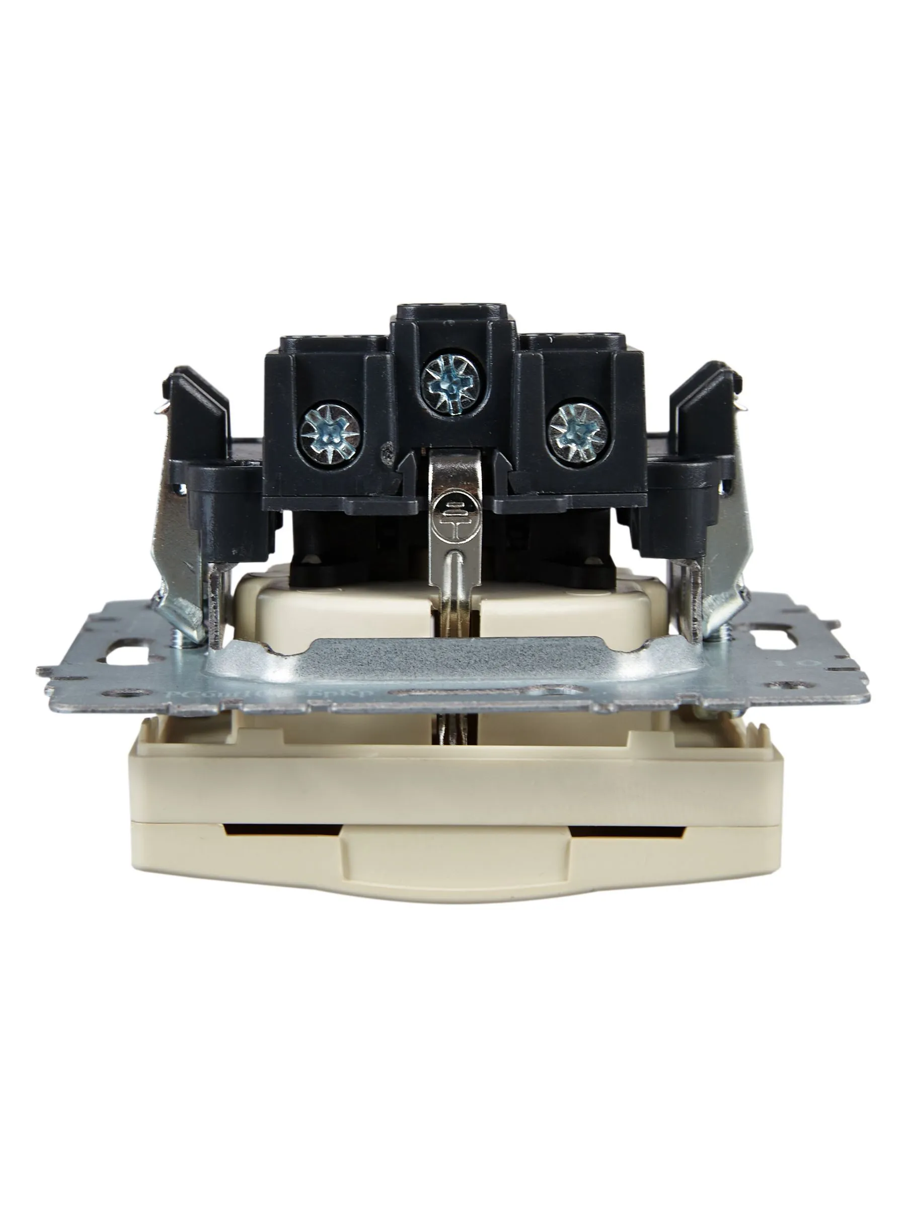 BRITE Розетка 1-местная с заземлением с защитными шторками и крышкой 16А IP20 РСбш10-3-БрКр бежевый IEK - Фото 3