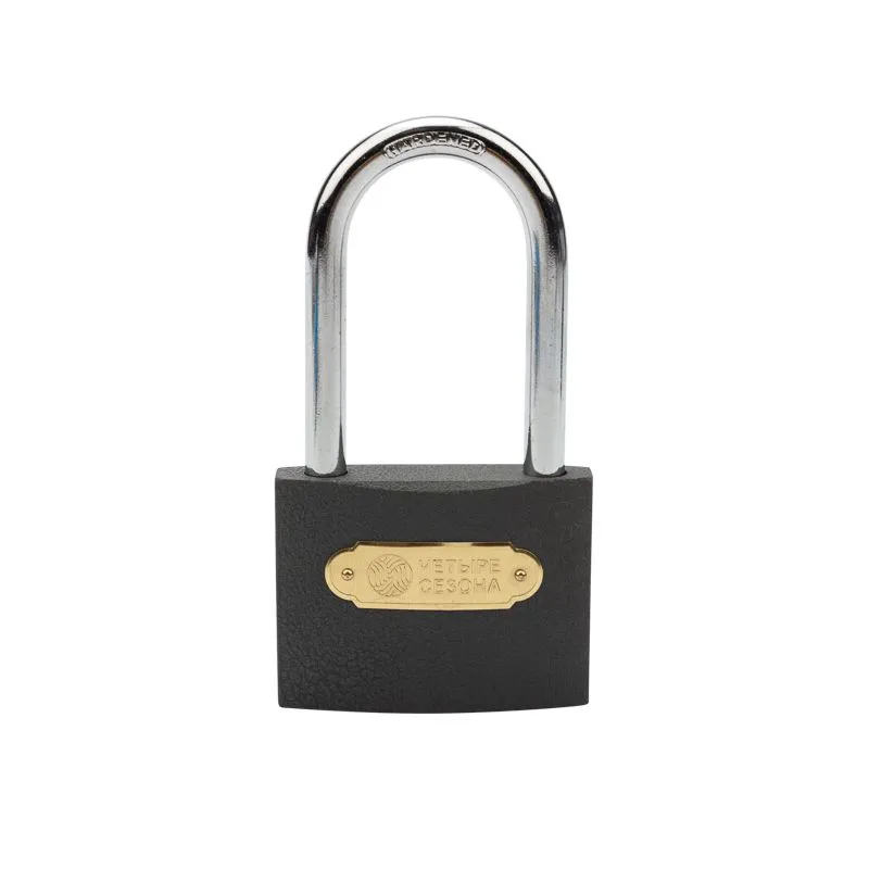 Замок навесной серия «Чугун» 75 мм длинная дужка ЧЕТЫРЕ СЕЗОНА - Фото 3