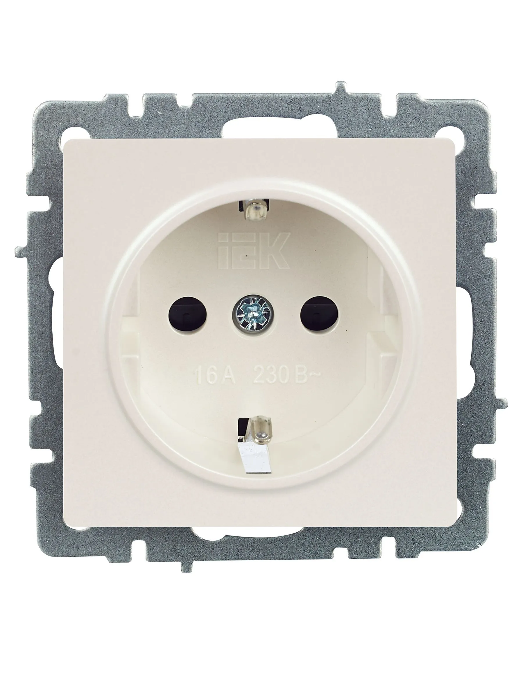 BRITE Розетка 1-местная с заземлением с защитными шторками 16А РС14-1-0-БрЖ жемчуг IEK - Фото 7