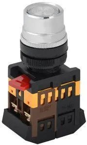 Кнопка ABLF-22 прозрачный d=22мм неон/240В 1з+1р IEK BBT10-ABLF-K08