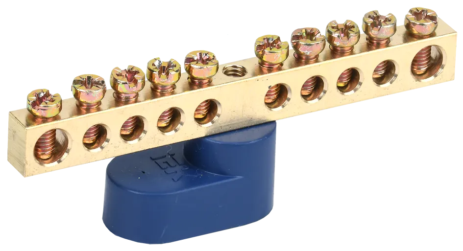 Шина N "ноль" на одном угловом изоляторе ШНИ-6х9-10-У1-С IEK