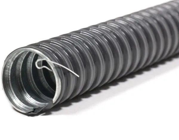 Металлорукав в ПВХ изоляции МРПИ НГ  38  (20 м/уп.) черный с протяжкой ГОФРОМАТИК (ЗЭТАРУС)