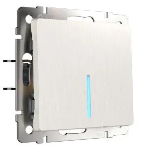 Выключатель одноклавишный с подсветкой (перламутровый рифленый) Werkel W1110113