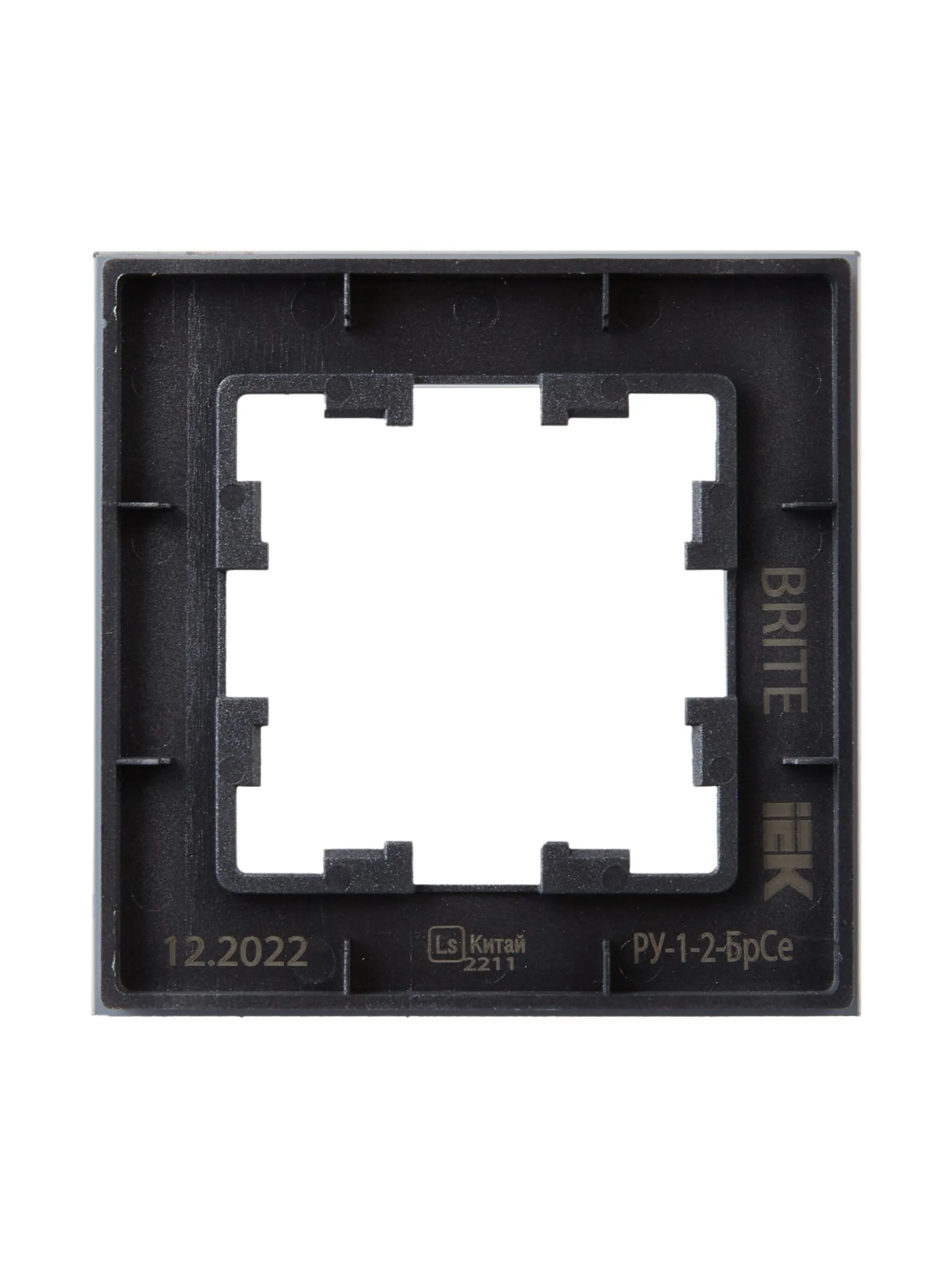 BRITE Рамка 1 -местная РУ-1-2-БрСе стекло серый IEK - Фото 5
