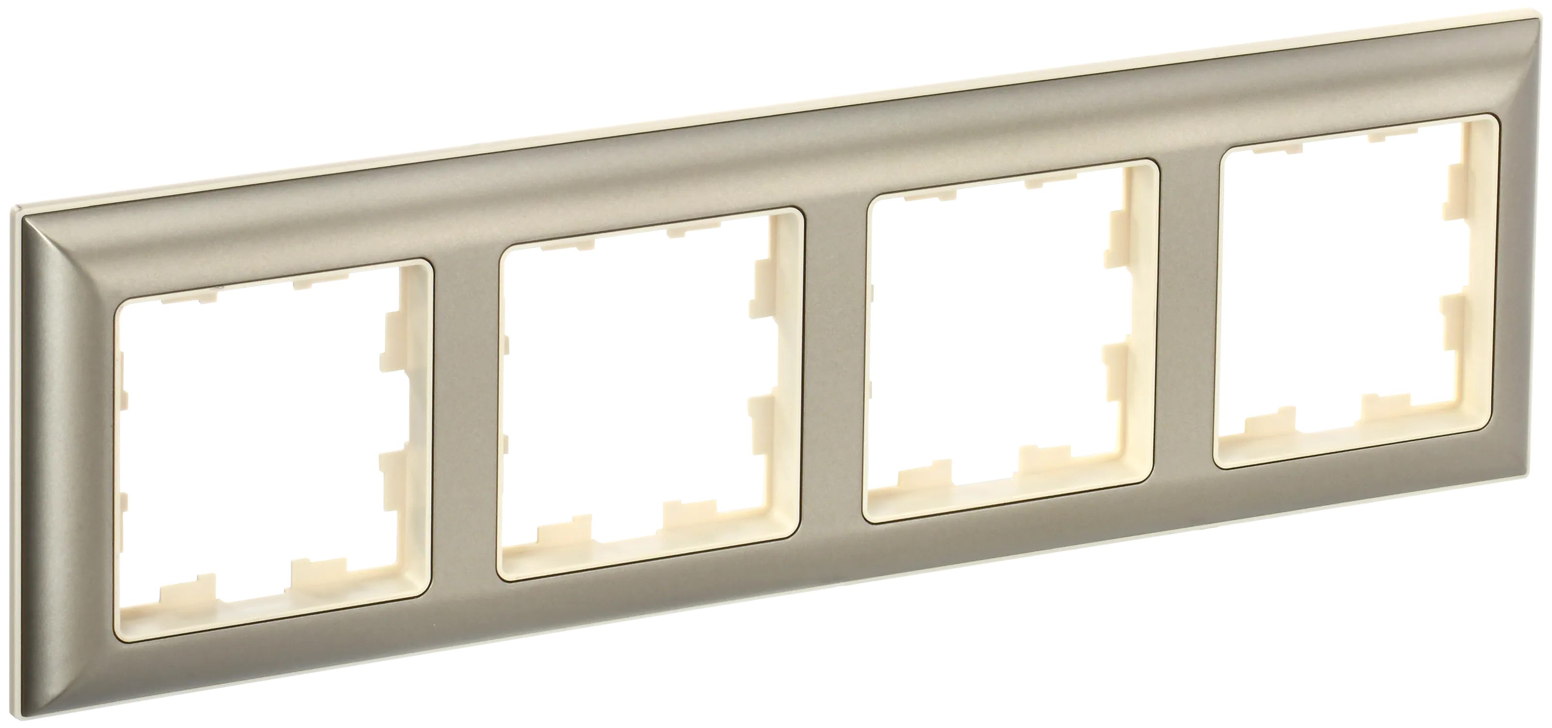 BRITE Рамка 4-местная РУ-4-Бр бежевый/шампань IEK