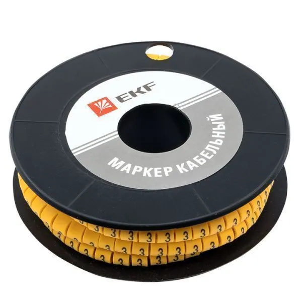Маркер кабельный 1,5 мм2 "3" (1000 шт.) (ЕС-0) EKF
