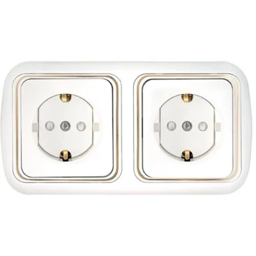 Розетка штепсельная двухместная скрытой установки РС16-284 з