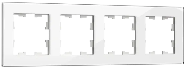 BRITE Рамка 4 -местная РУ-4-2-БрБ стекло белый IEK BR-M42-G-K01