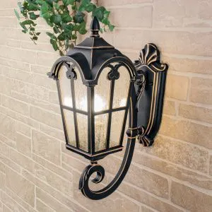 Светильник уличный настенный Mira U черное золото Elektrostandard a025300