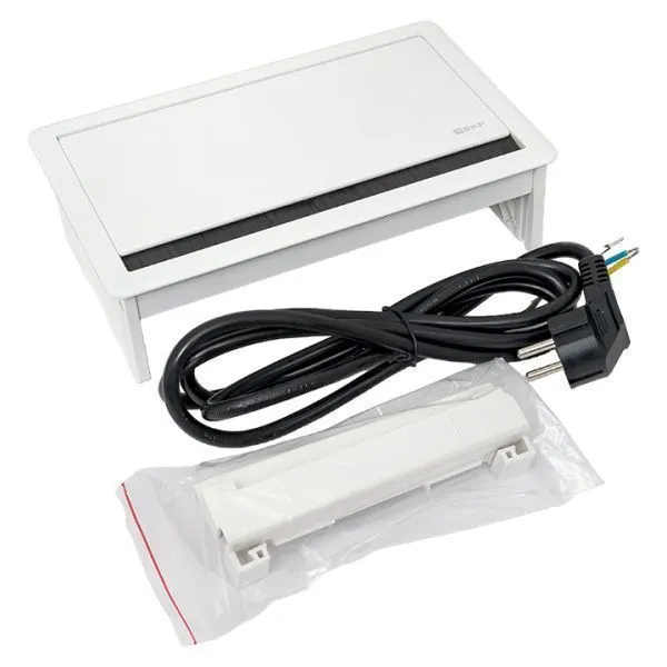 Встраиваемый настольный розеточный блок выдвижной, 8 модулей, белый, C-Line - Фото 2