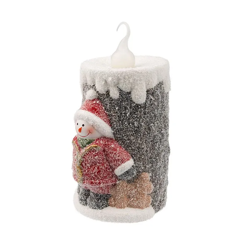 Керамическая фигурка Свечка со снеговиком 10,5х9х17,6 см - Фото 5