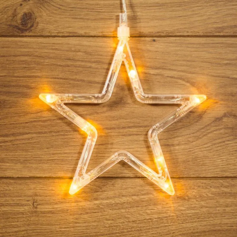 Фигура светодиодная Звездочка на присоске с подвесом, цвет ТЕПЛЫЙ БЕЛЫЙ 501-011