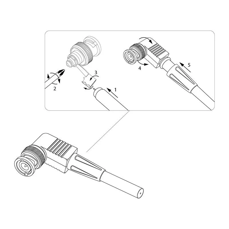 Разъем BNC штекер под винт с колпачком угловой PROconnect - Фото 2