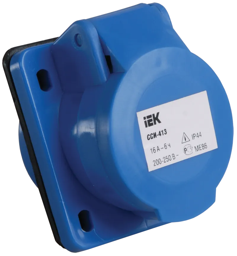 Розетка встраиваемая ССИ-413 2Р+Е 16А 200-250В IP44 IEK