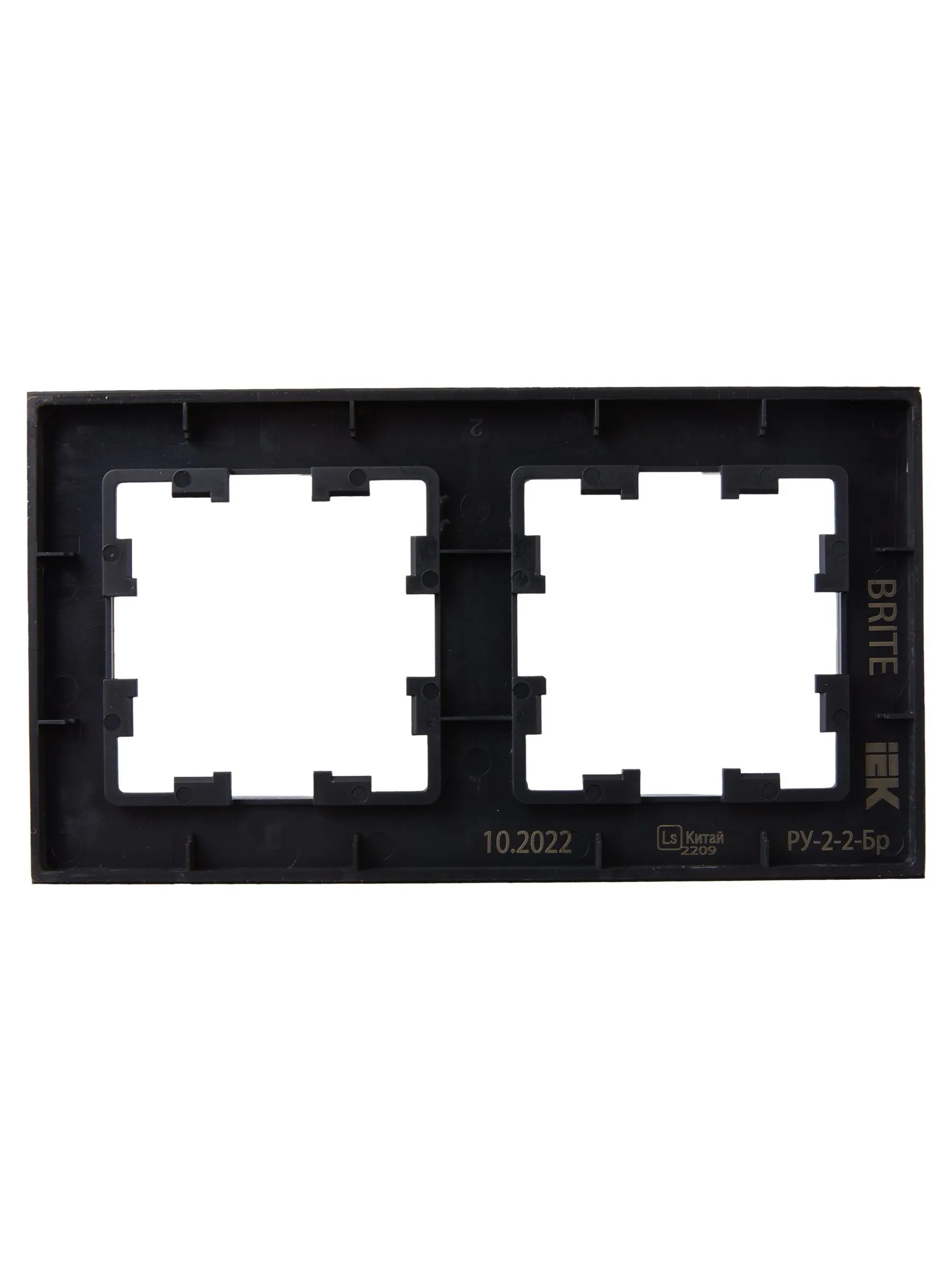 BRITE Рамка 2-местная РУ-2-2-Бр стекло черный матовый IEK - Фото 6