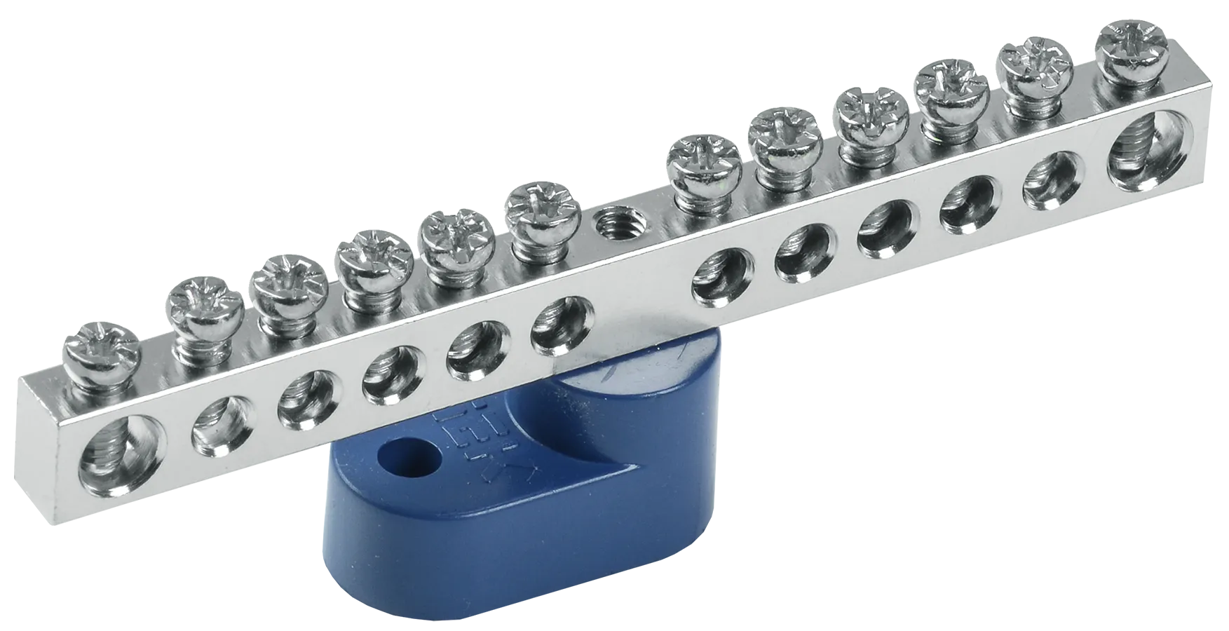 Шина N "ноль" на одном угловом изоляторе с никелевым покрытием ШНИ-6х9-14-У1-С IEK