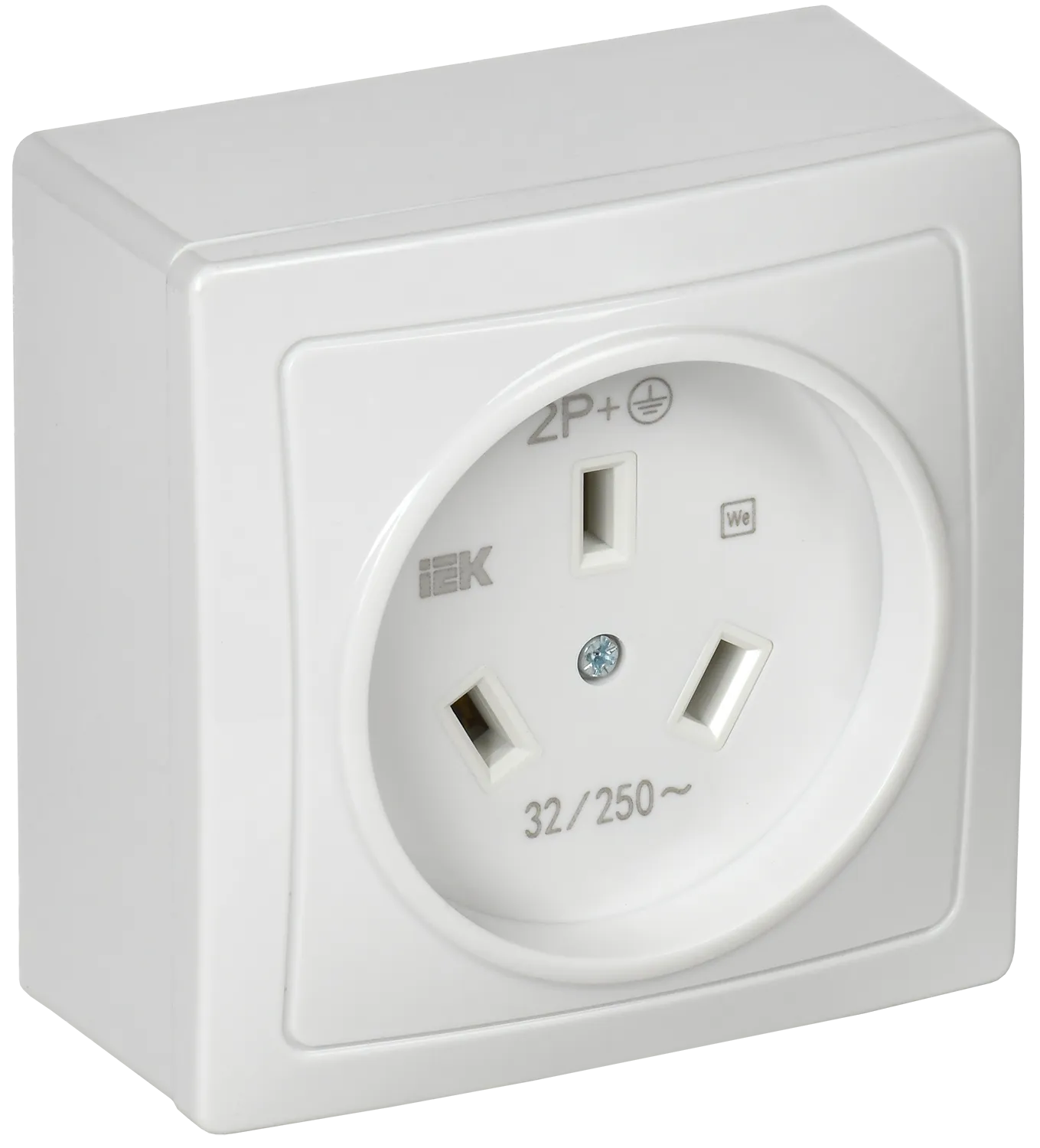 Розетка разборная для плиты с заземлением открытая установка 32А Рпл10-К белая IEK