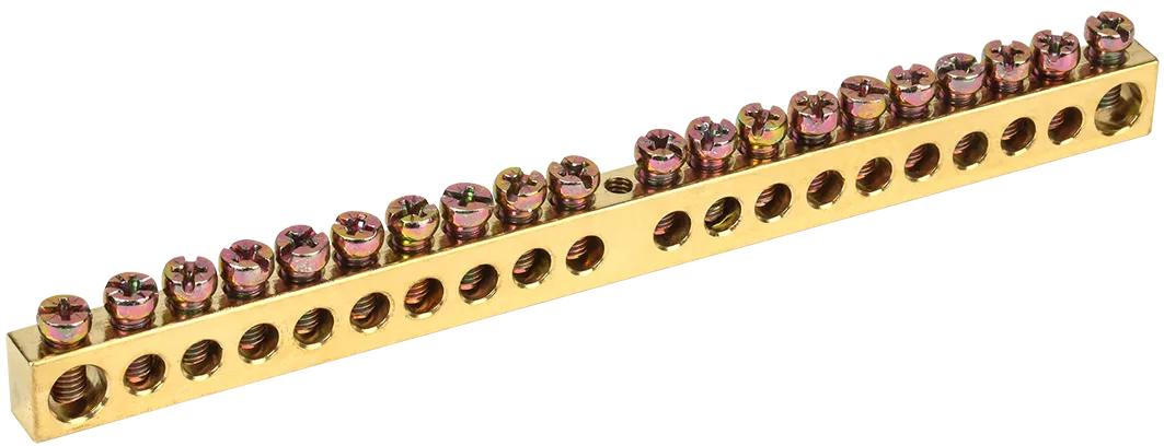 Шина PEN "земля-ноль" 8х12мм 20/1 (20групп/крепеж по центру) IEK