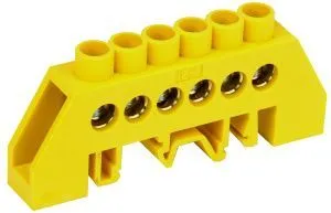 Шина PE "земля" в комбинированном DIN-изоляторе типа "Стойка" ШНИ-8х12-6-КС-Ж IEK YNN10-812-6DP-K05