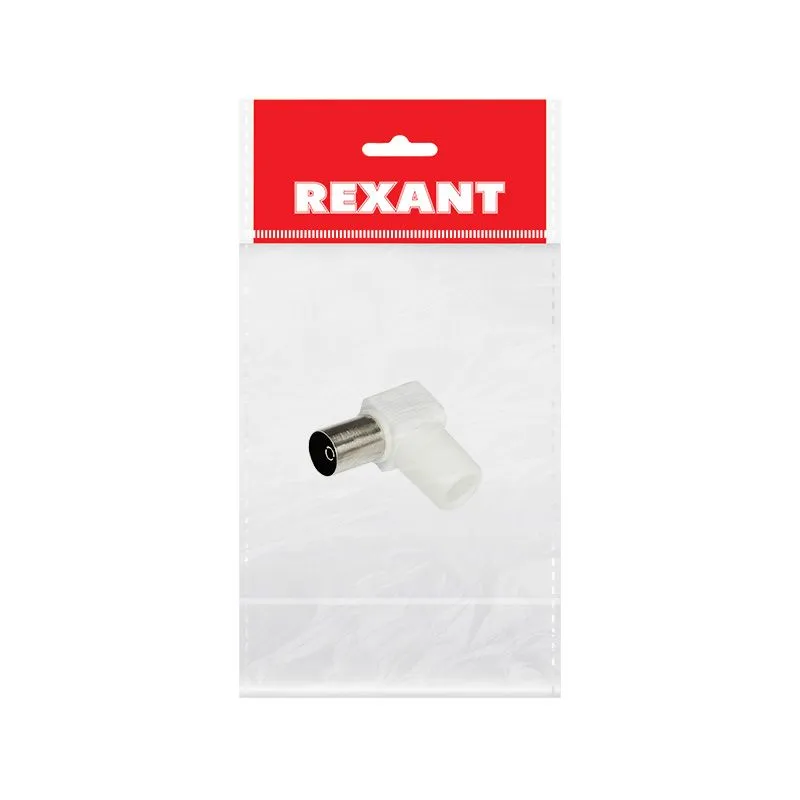 Разъем гнездо TV без пайки белый угловой, индивидуальная упаковка 1 шт. REXANT