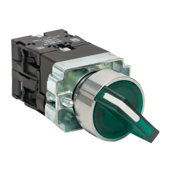 Переключатель BD33 3P c зеленой подсветкой 24В NO EKF